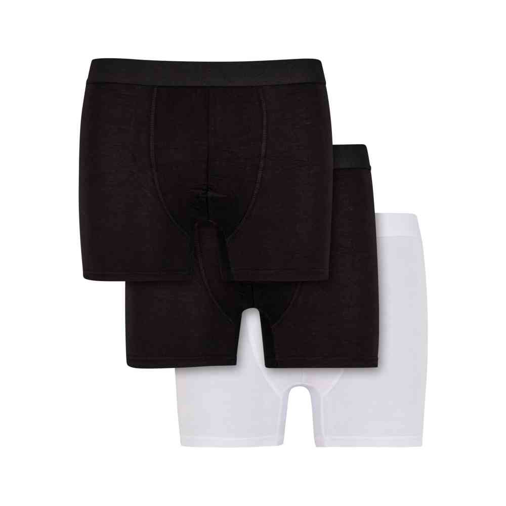 Urban Classics - Bamboo Retro 3-pack Boxershorts pack - Black/White